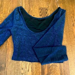 Fashion Nova Blue Sparkly Long Sleeve